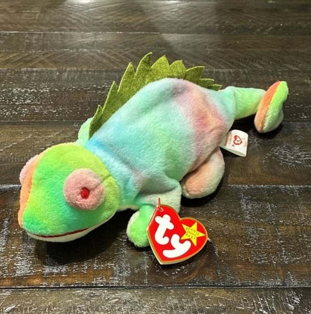 Ty Beanie Babies Iggy The Iguana 1997 Plush Stuffed Animal Toy Mint With Tags